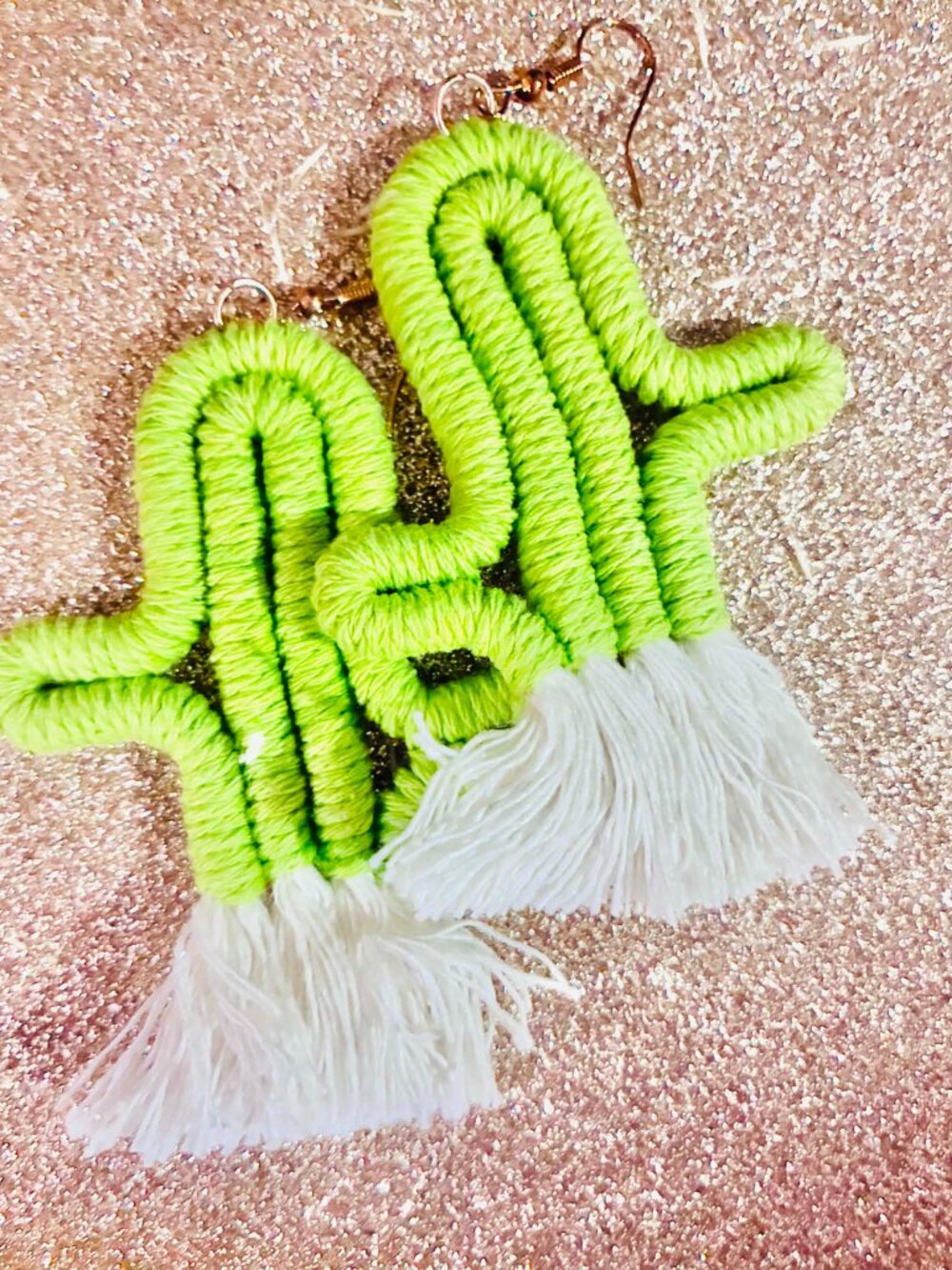 cactus 3D Fabric earrings Mid-century, modern